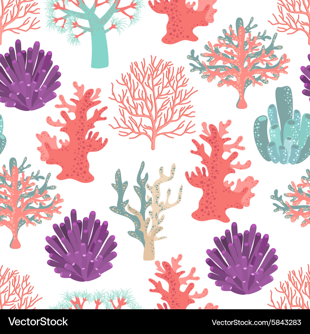 Corals seamless pattern Royalty Free Vector Image