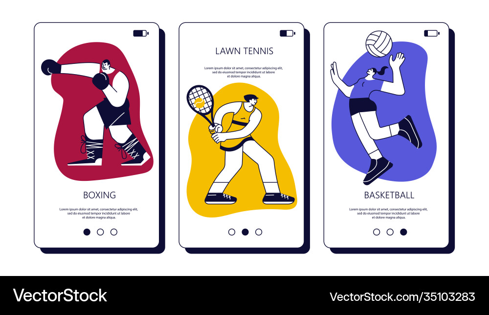 Different team and singles sports games Royalty Free Vector