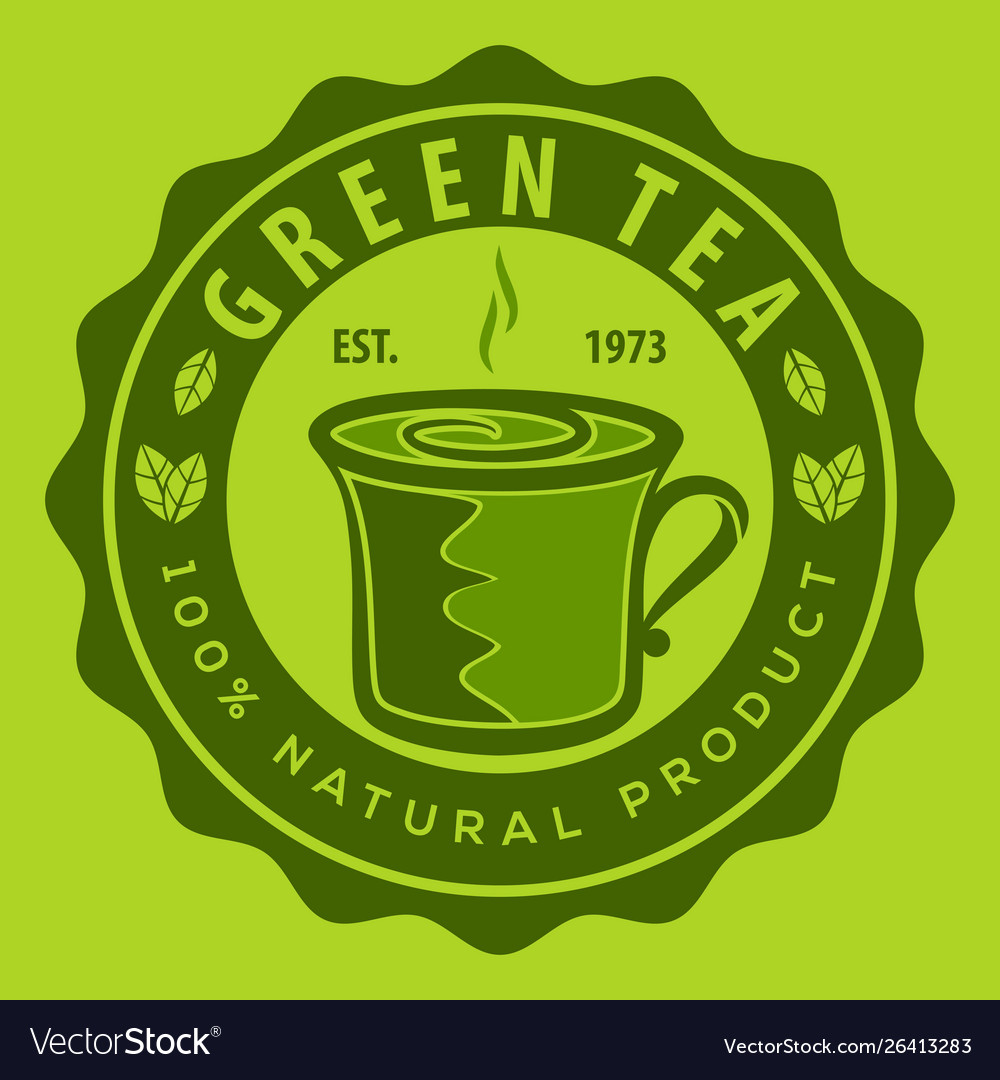 Green tea logo design template