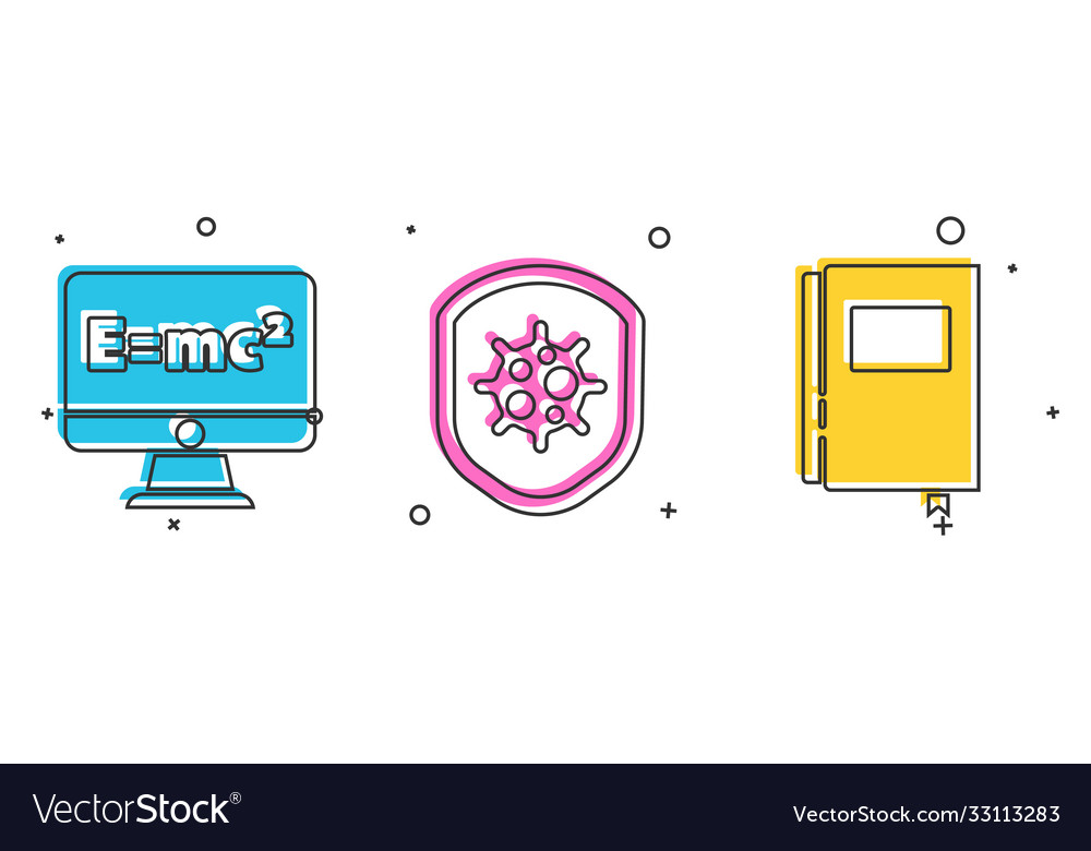 Set equation solution shield protecting from Vector Image