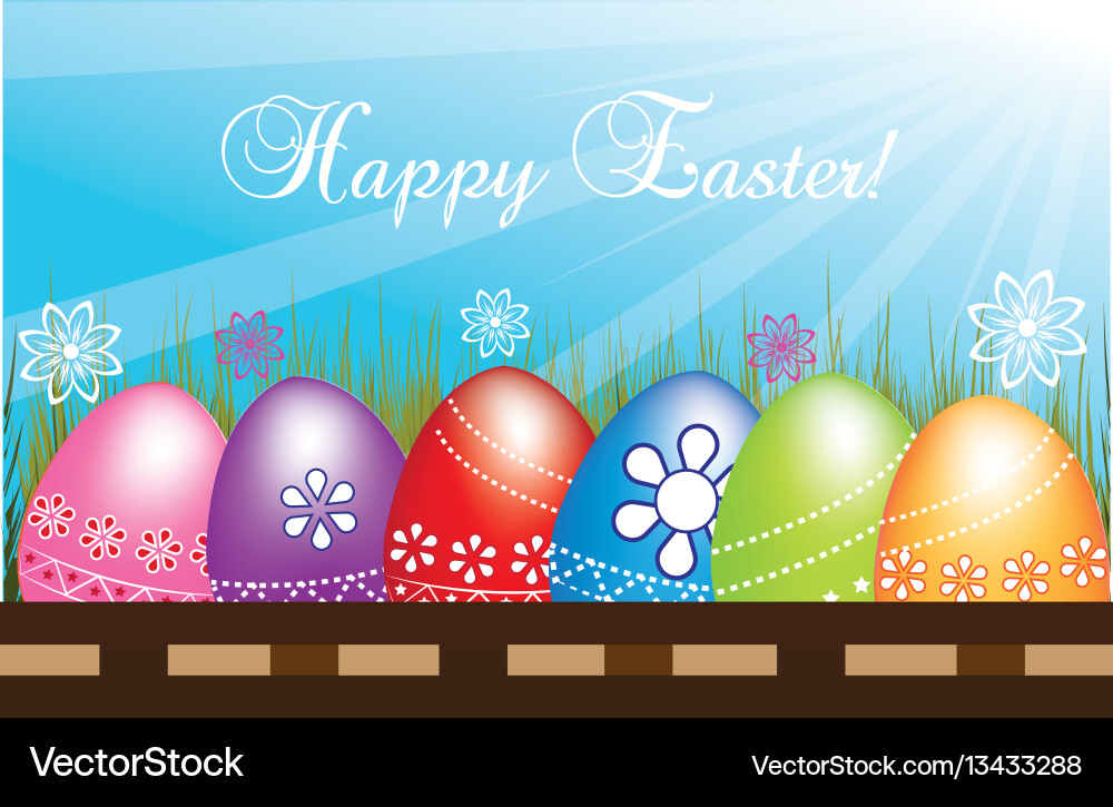 Happy easter eggs Royalty Free Vector Image - VectorStock