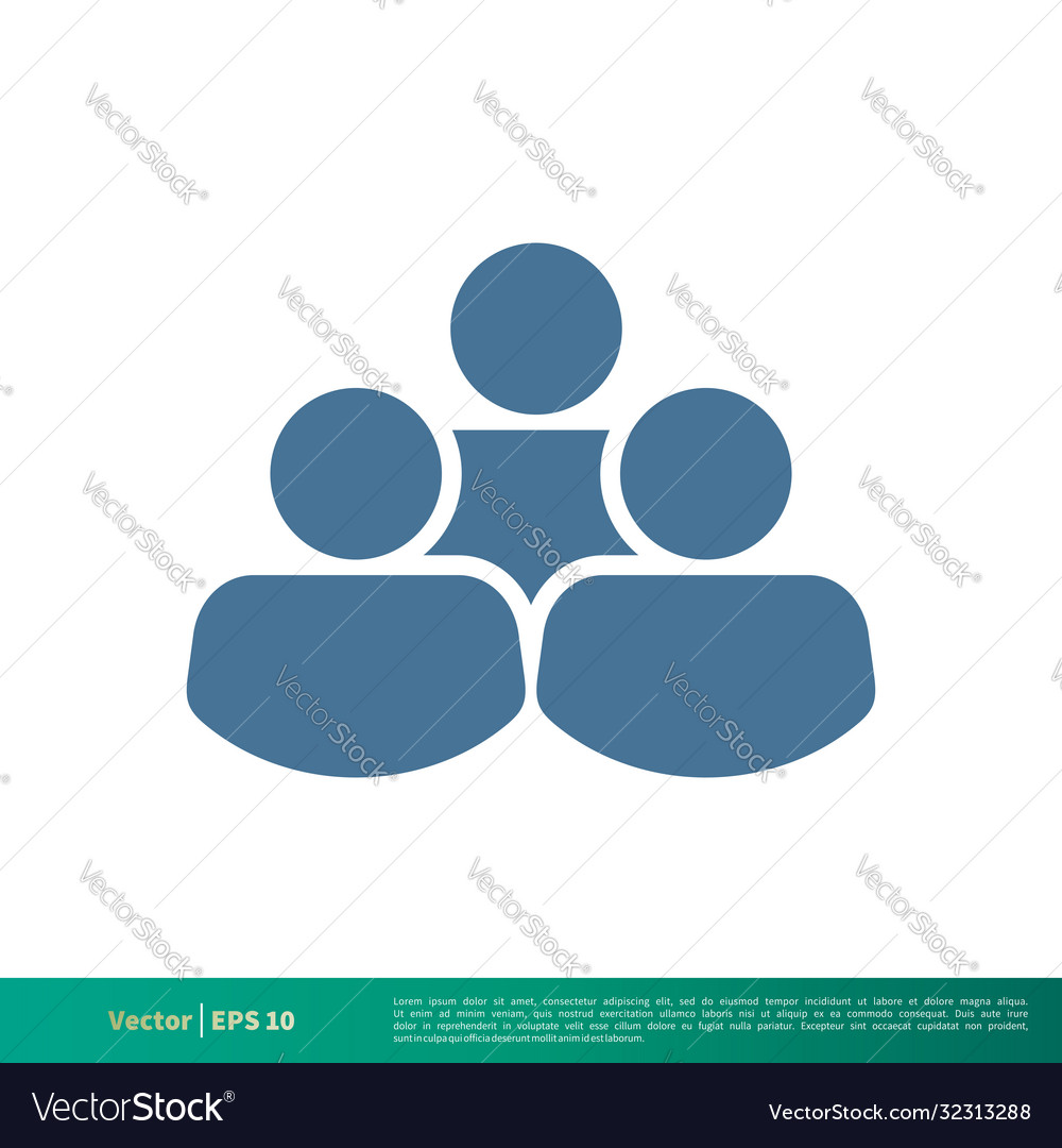 Human shape people crowd icon logo template