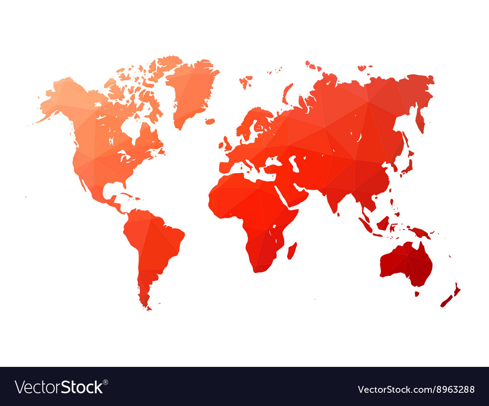 Low poly world map Royalty Free Vector Image - VectorStock