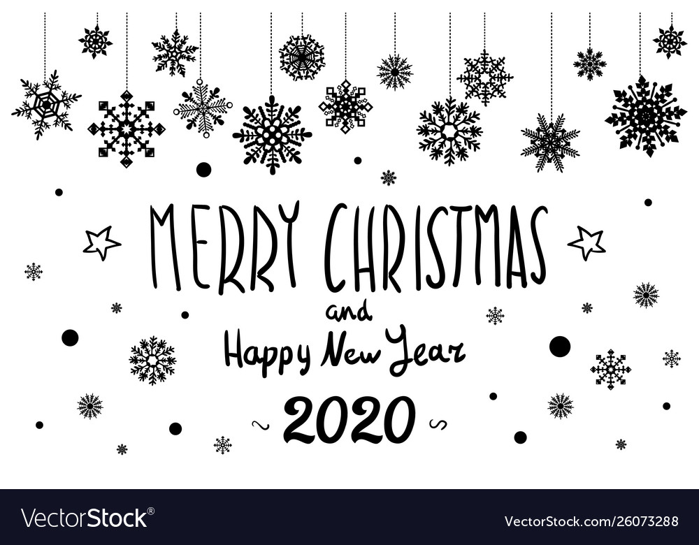 Merry christmas and happy new year 2020 year Vector Image