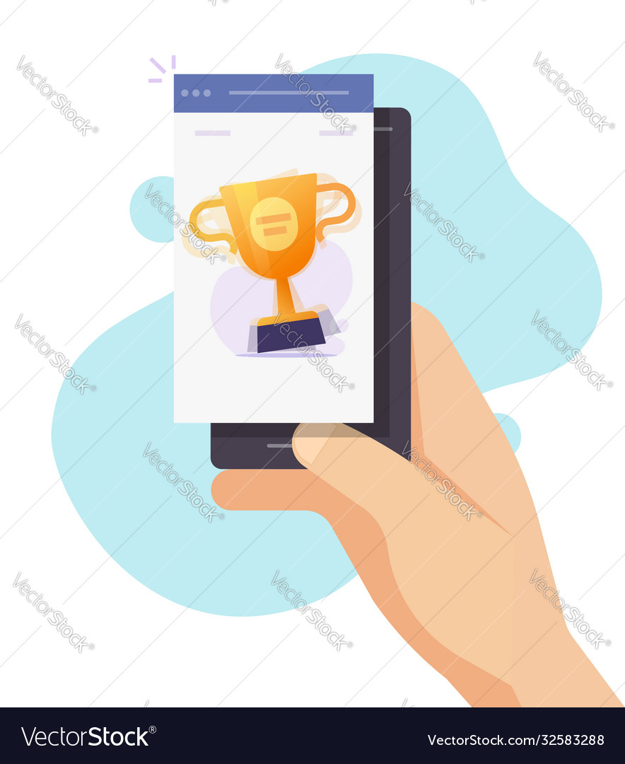 A Man Playing Online Games on a Smartphone Stock Vector