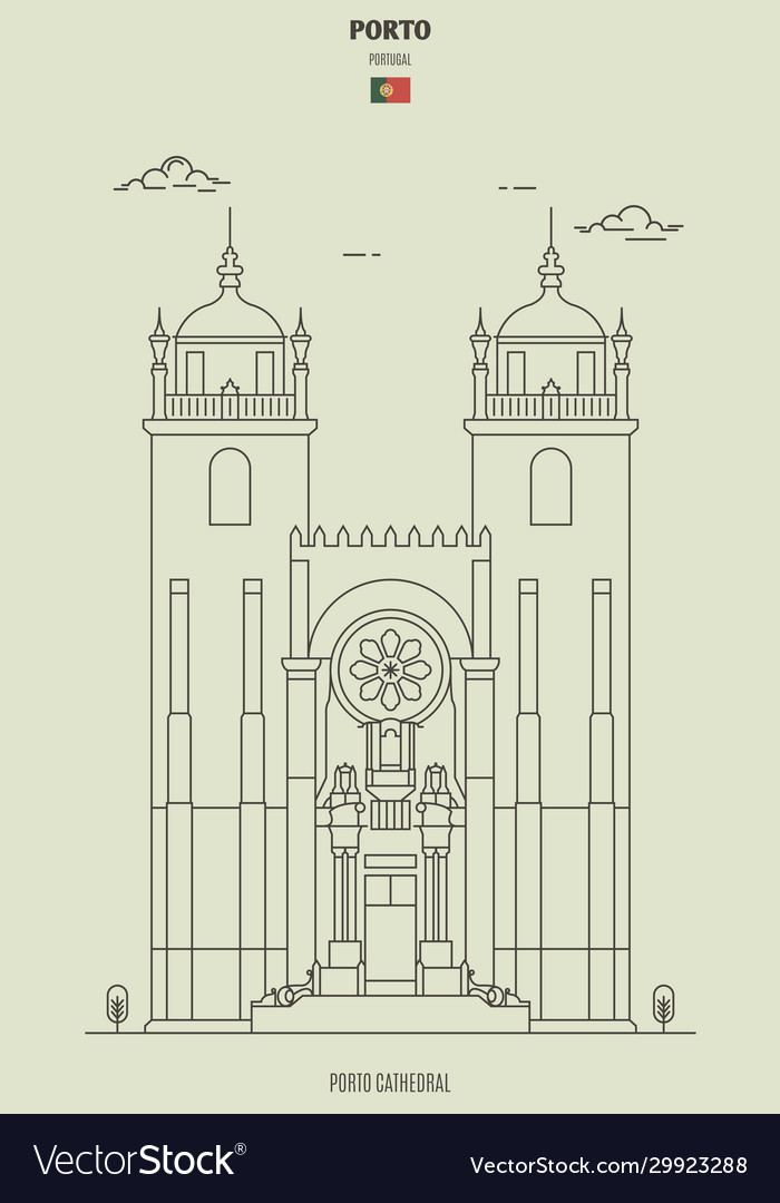 Porto cathedral portugal Royalty Free Vector Image