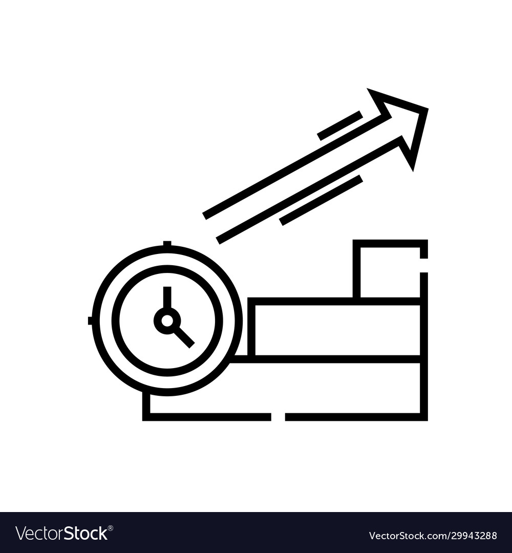 Time planning line icon concept sign outline