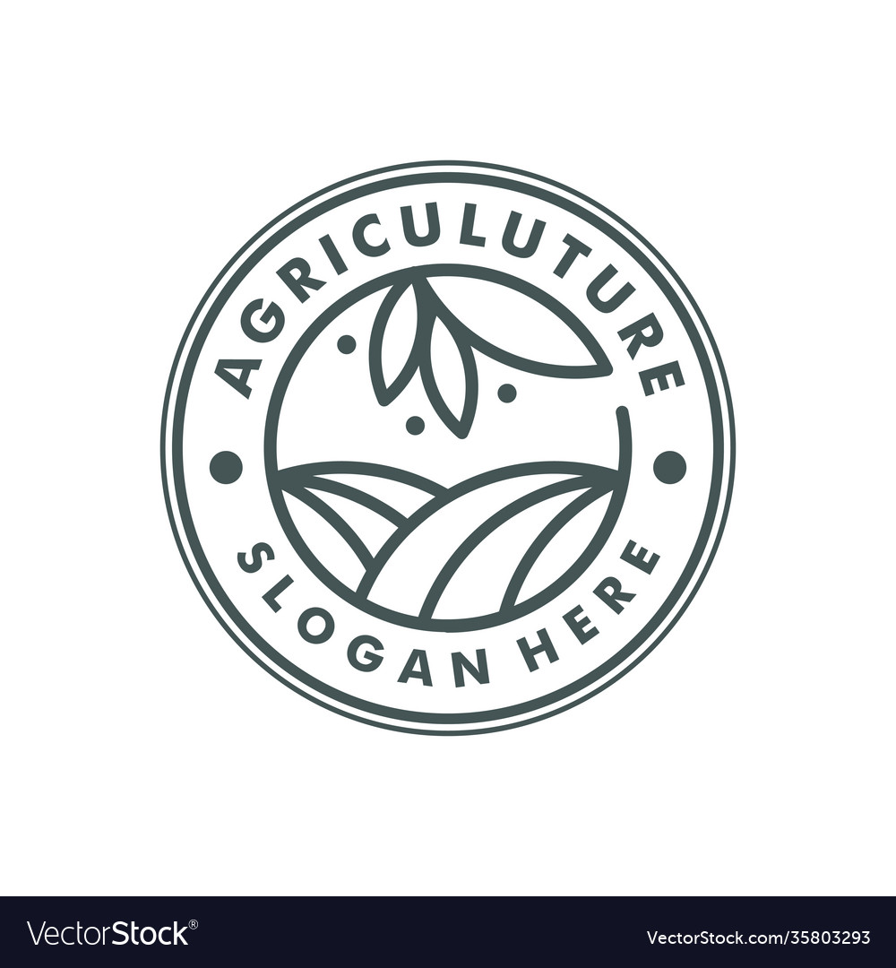 Agriculture Logo Design Template Farm Icon Symbol Vector Image