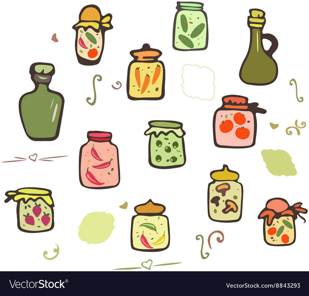 Doodle jars set Royalty Free Vector Image - VectorStock