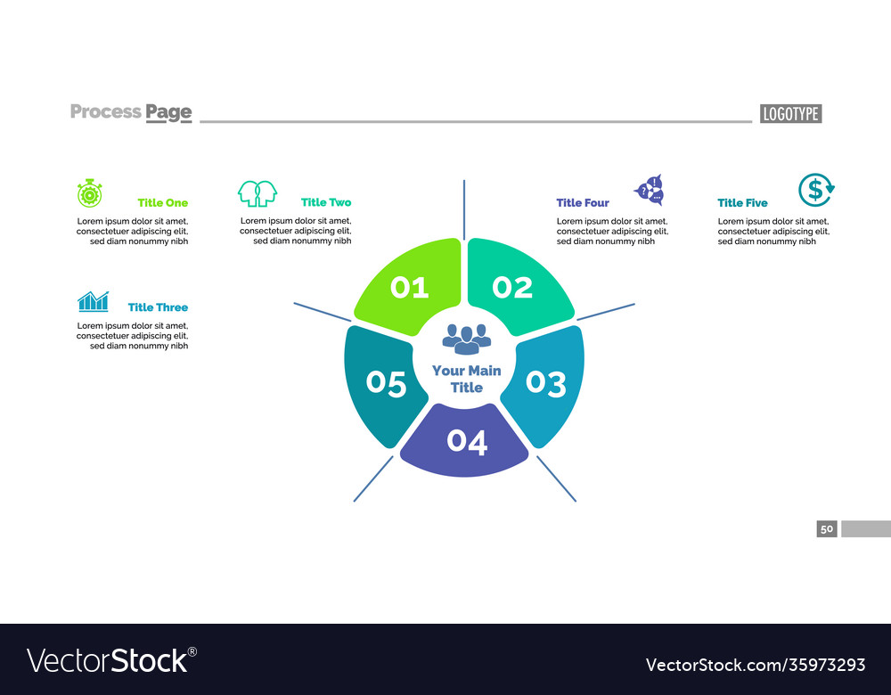 Five options strategy process chart template Vector Image