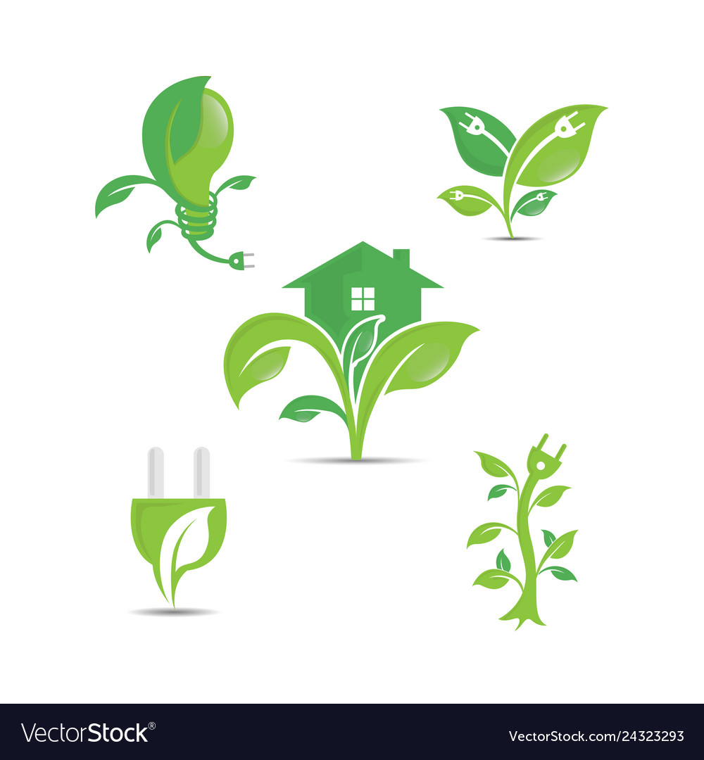 Green ecology logo icons