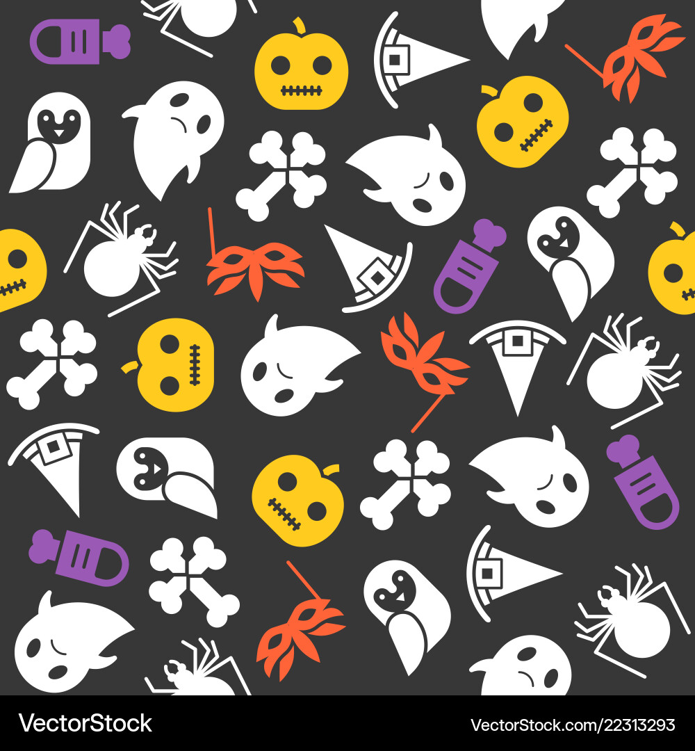 Halloween seamless pattern flat design Royalty Free Vector