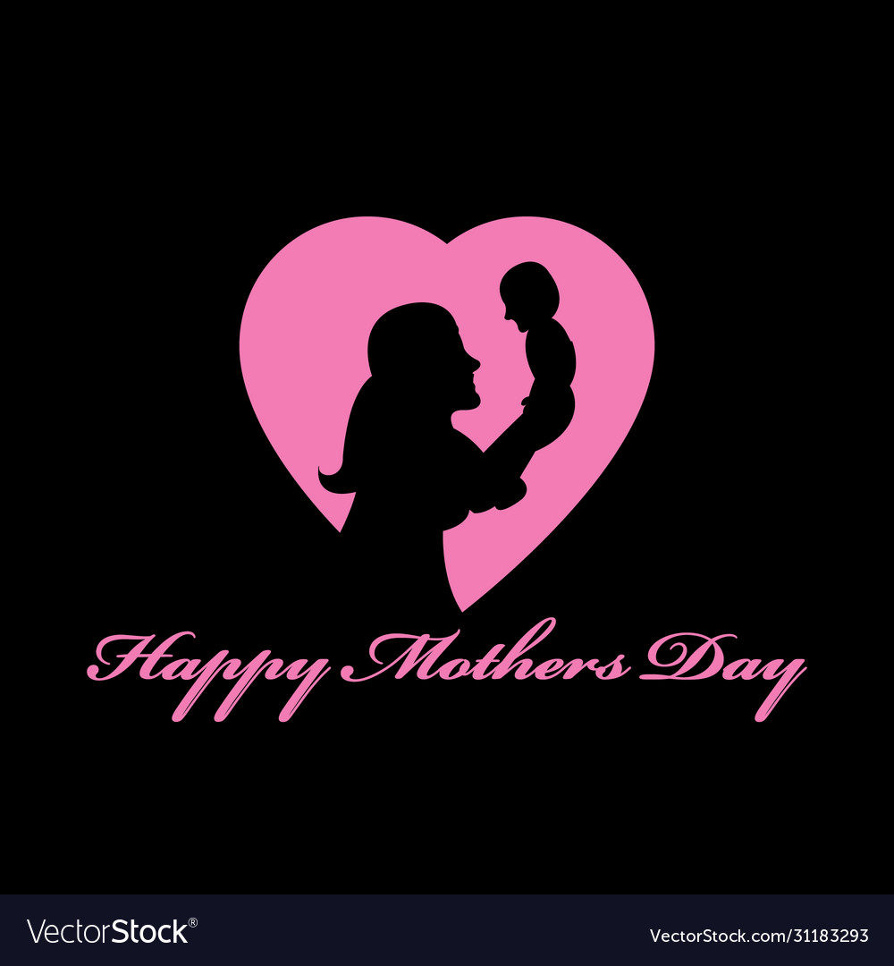 Happy mothers daymother hug baby logo mom take