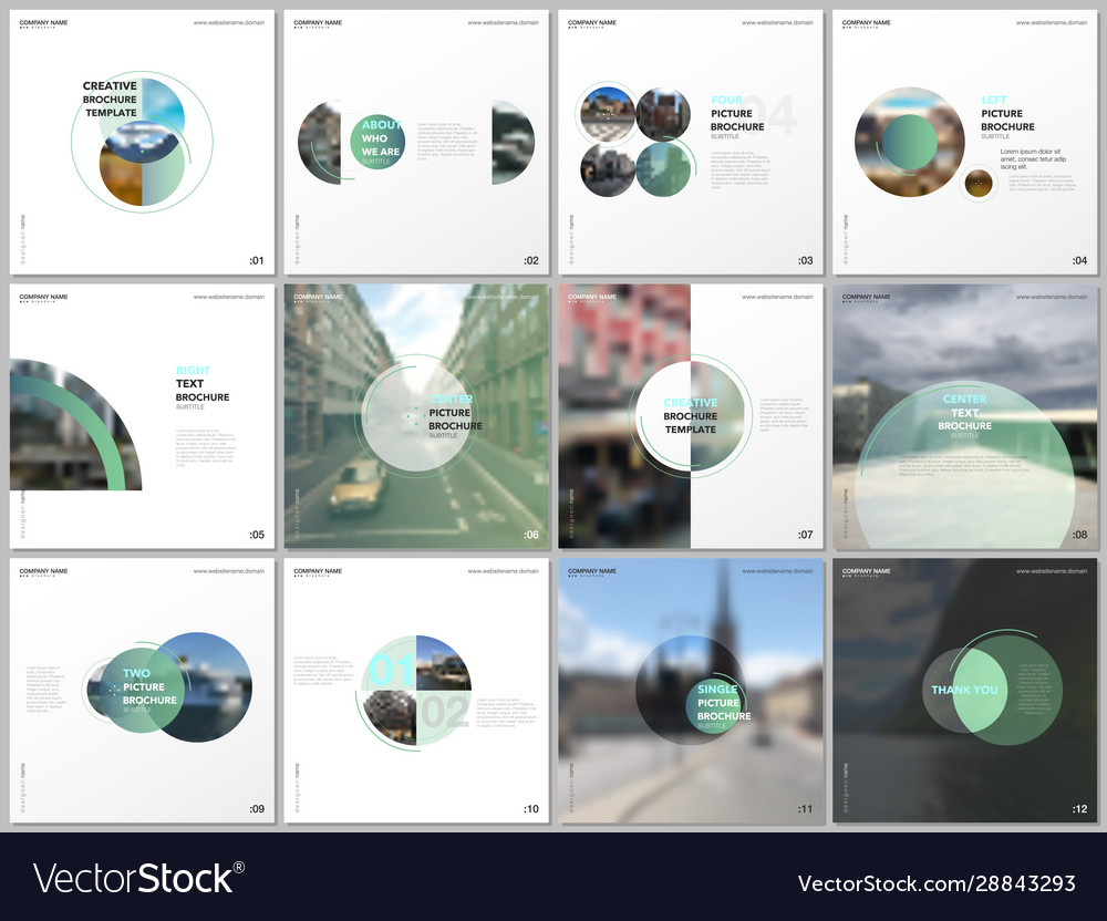 Minimal brochure templates with green color Vector Image