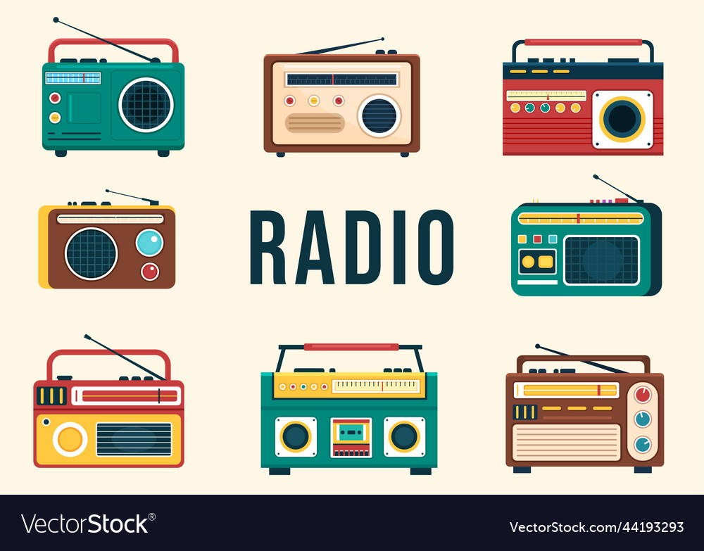 Radio player for record talk show interviews Vector Image