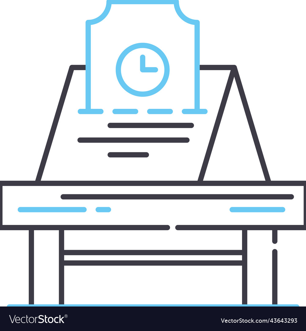 Reservation line icon outline symbol