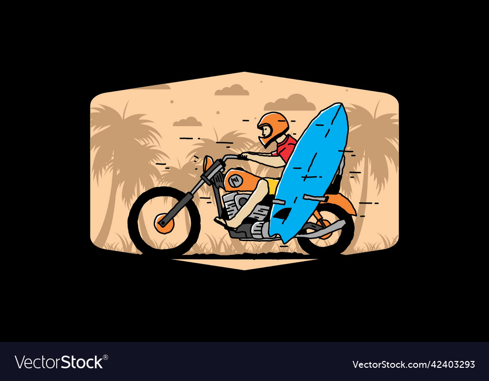 Ride motorcycle with surfing board