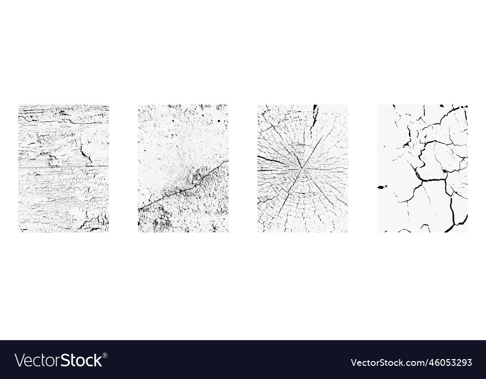 Set of grunge textures crack pattern collection