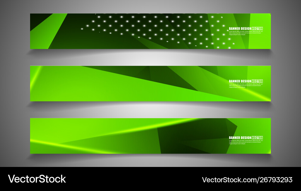 Set Triangle Background Light Header Banner Vector Image