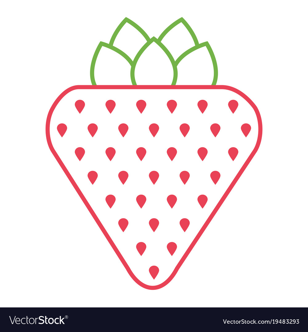 Strawberry fruit fresh tasty delicious icon Vector Image
