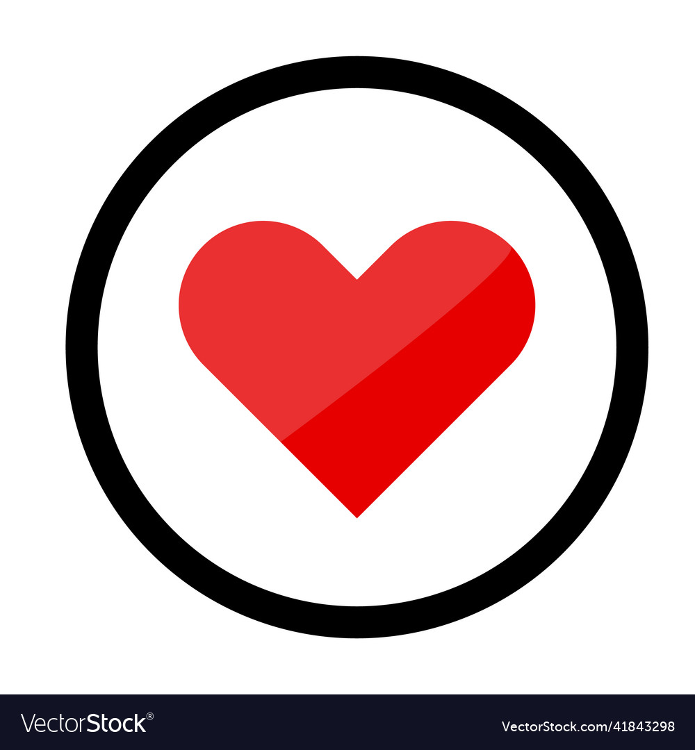 A heart symbol icon surrounded by black circle Vector Image