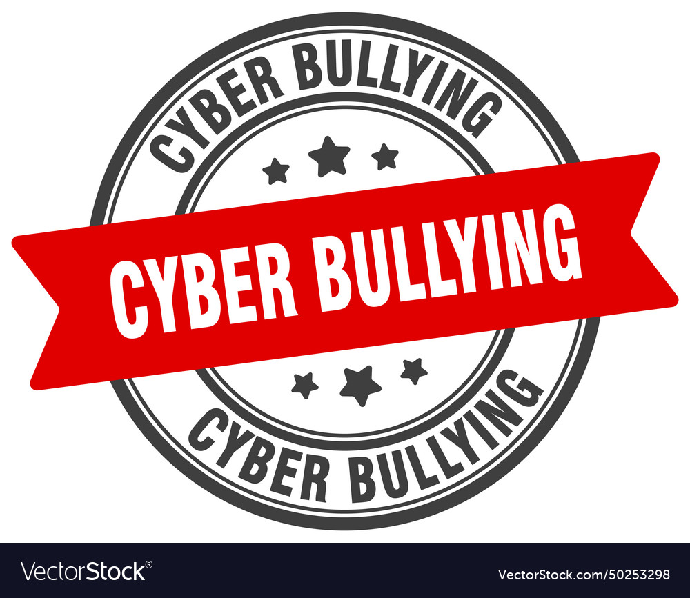 Cyber bullying stamp label Royalty Free Vector Image