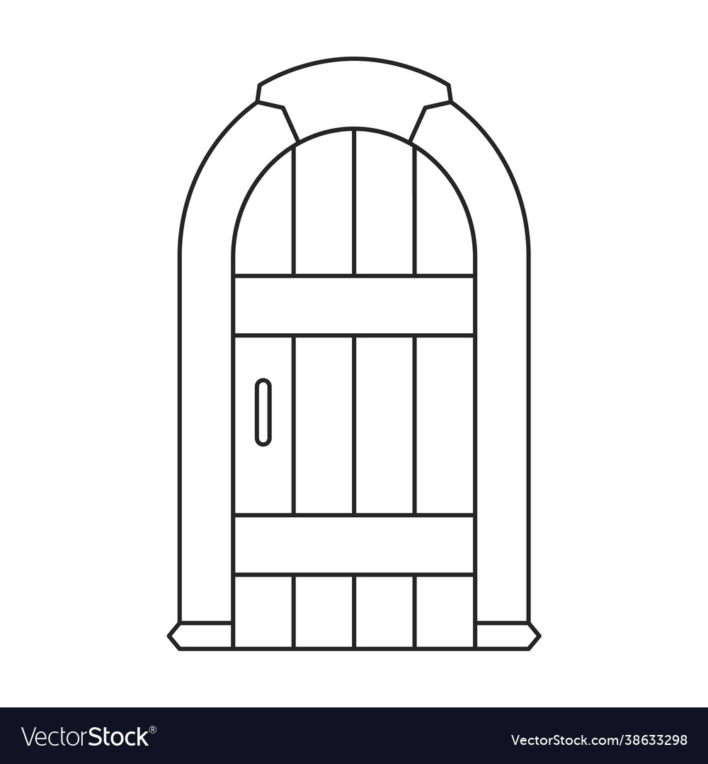 Door medieval outline icon