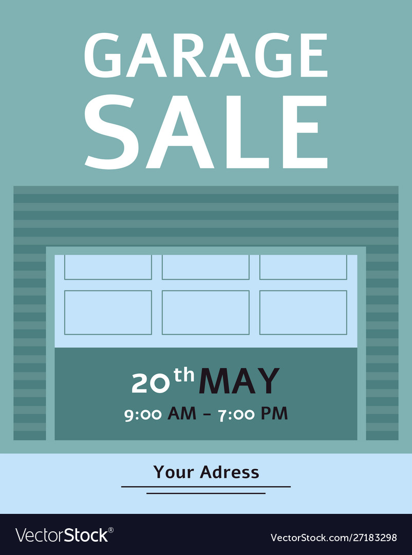 Garage sale advertising inviting banner or flyer Vector Image