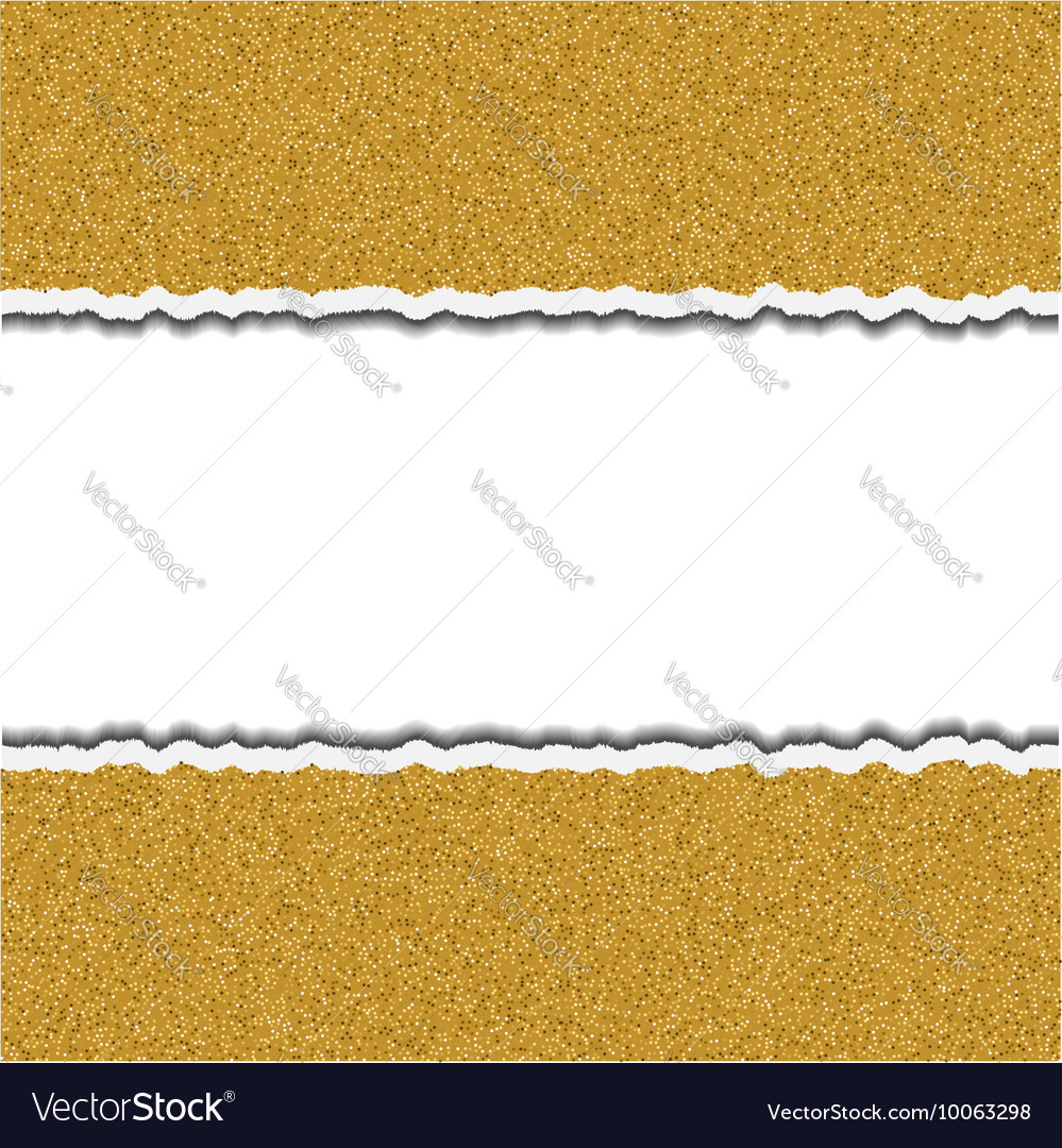 Gold Glittering Torn Paper Pieces Ripped Frame