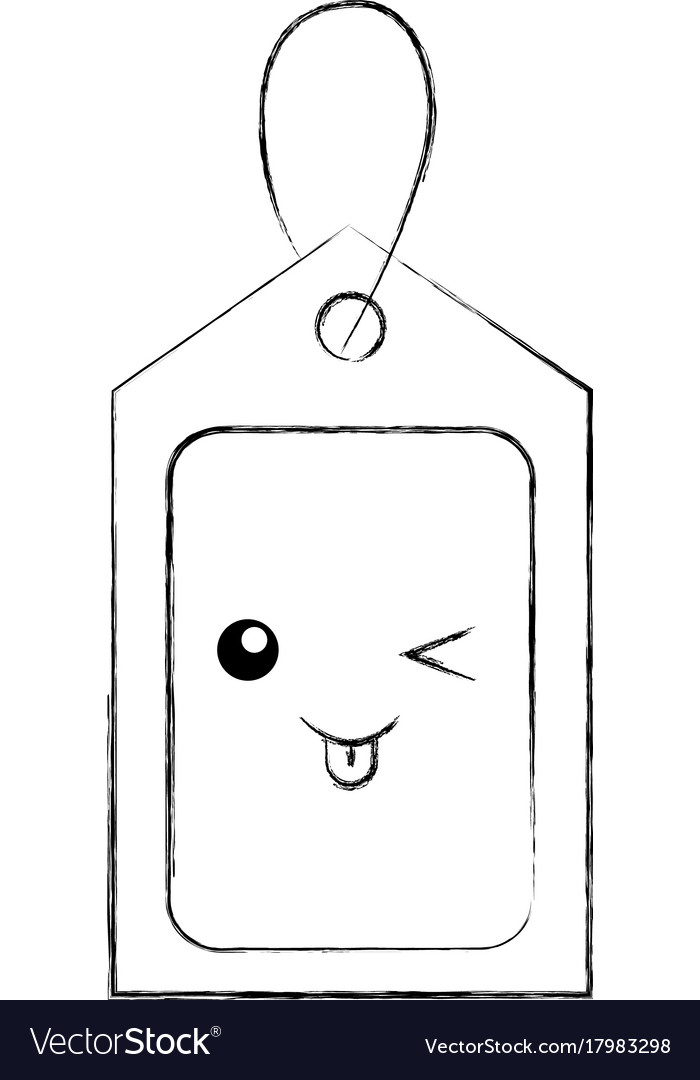kawaii price tag coupon buy blank market design vector image