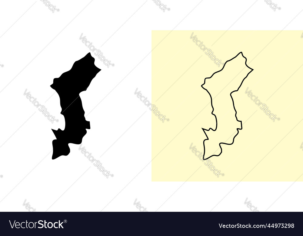 Lamphun map thailand asia filled and outline Vector Image