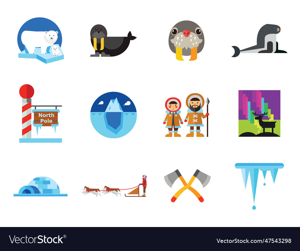 North pole icon set