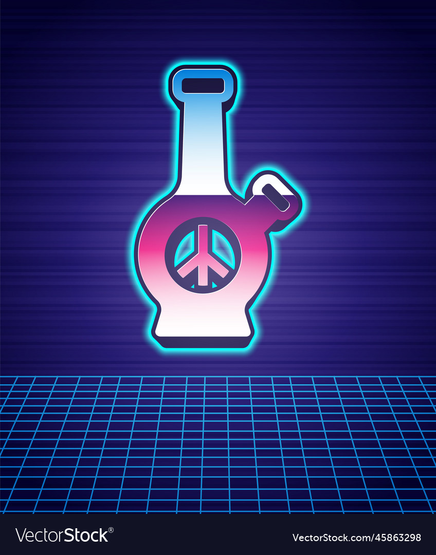 Retro style glass bong for smoking marijuana Vector Image