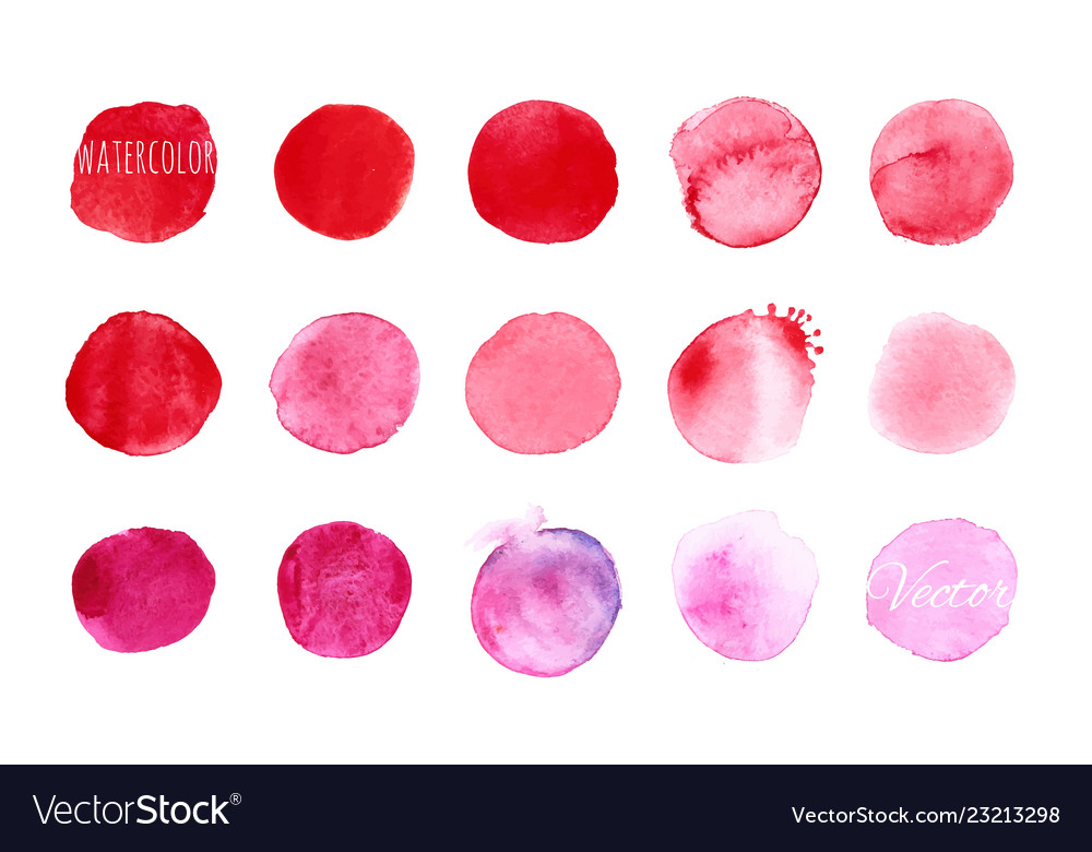 Set of pink paint splashes backgrounds