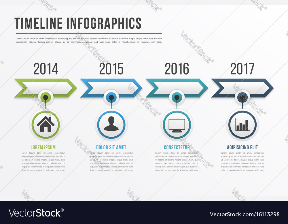 Timeline infographics Royalty Free Vector Image