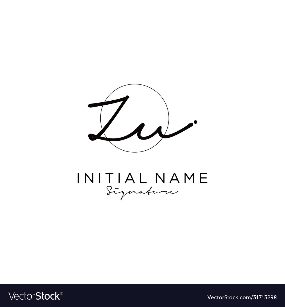 Zu initial handwriting logo design