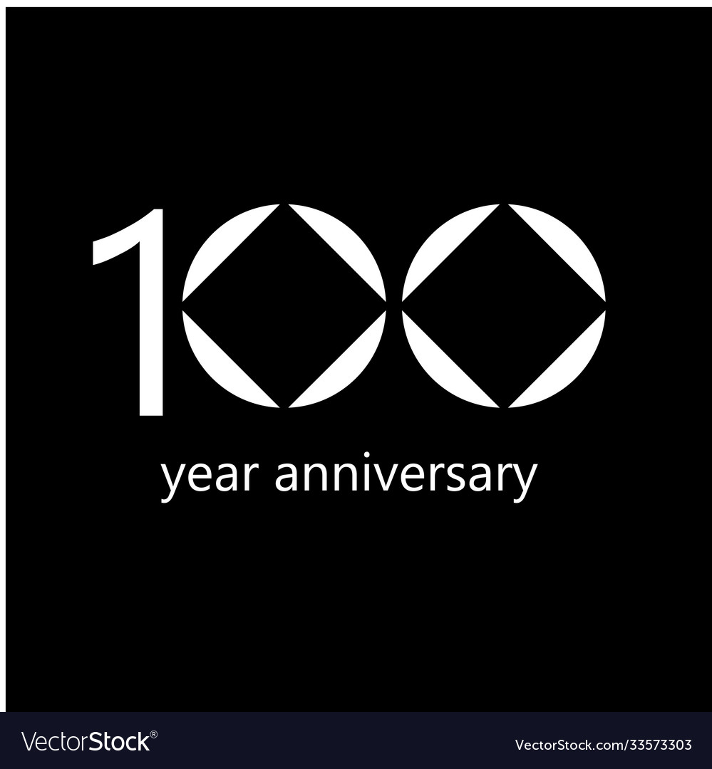 100 year anniversary template design Royalty Free Vector