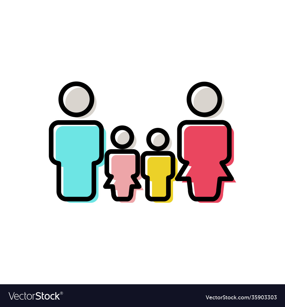 Family lineal color icon father mother and child