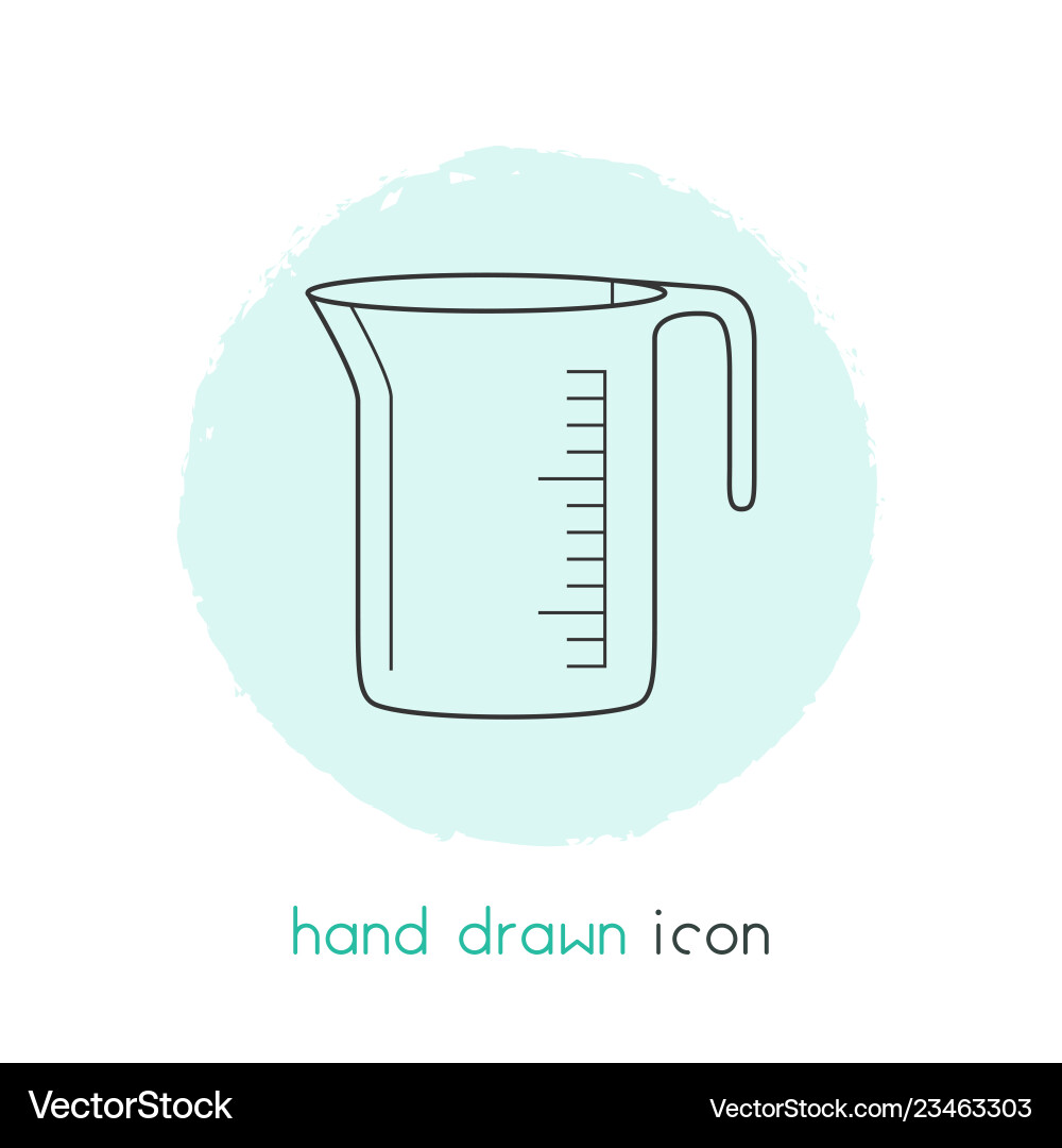 Measuring cup icon line element Royalty Free Vector Image