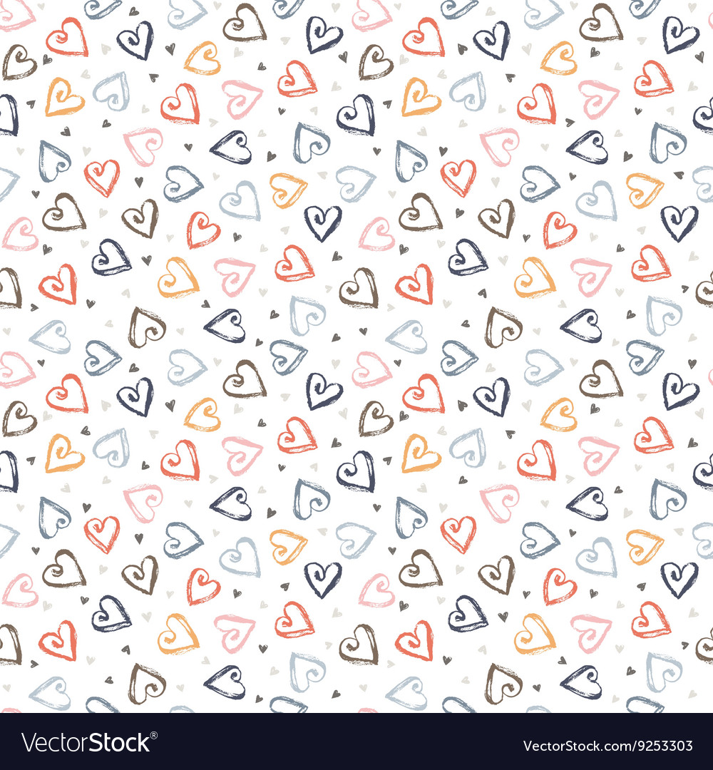 Seamless pattern with hearts Royalty Free Vector Image