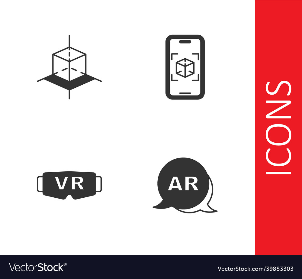 Set Augmented Reality Ar 3d Modeling Virtual Vector Image Set Augmented Reality Ar 3d Modeling Virtual Vector Image
