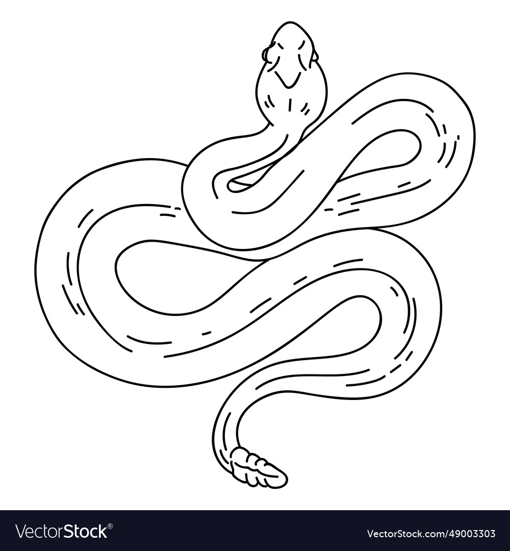 Snake twisting tail stroke Royalty Free Vector Image