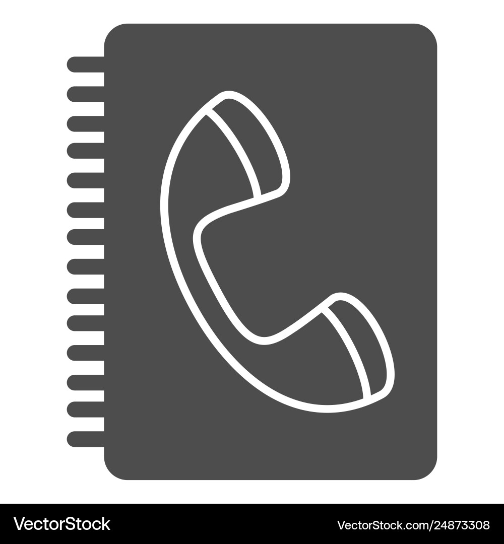 Contacts solid icon phone Royalty Free Vector Image