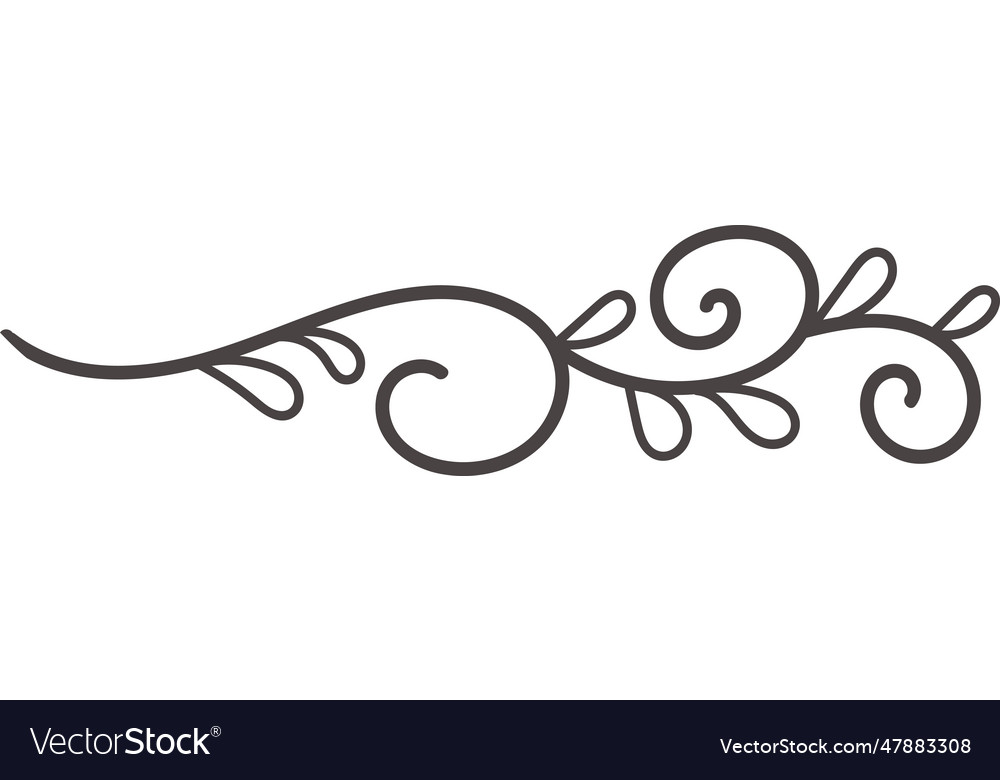 Curved calligraphy line Royalty Free Vector Image