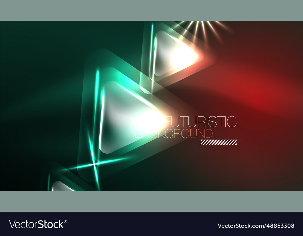 Digital neon abstract background triangles