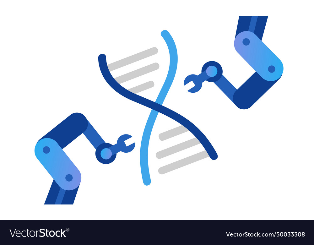 Gene editing modification of dna genome crispr Vector Image