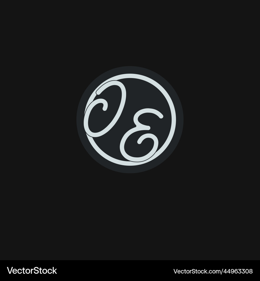 Initials oe logo monogram with simple circle line Vector Image