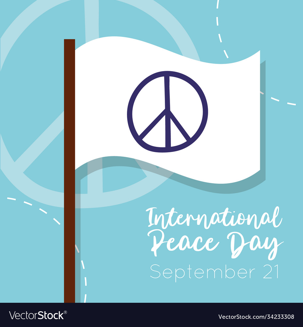 International day peace lettering with white