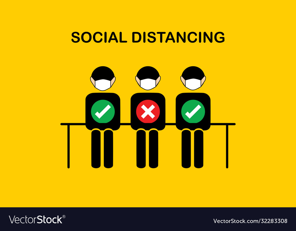 New normal and social distancing concepta man