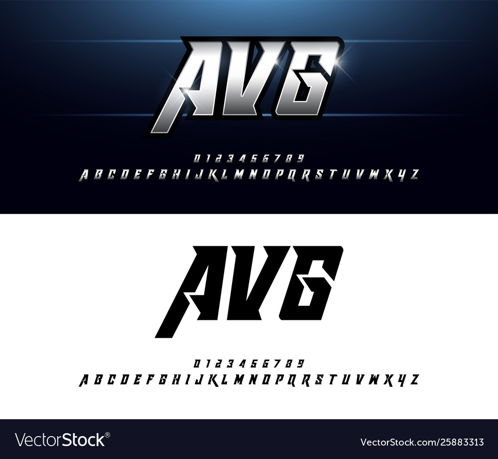 Alphabet silver metallic and effect designs vector image Alphabet silver metallic and effect designs